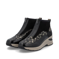 Rieker | N9362-00 Zip Front Trainer Boot | Black Multi
