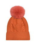 Cable Knit Knitted Bobble Hat | Burnt Orange
