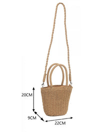 Small Straw Basket Bag | Camel