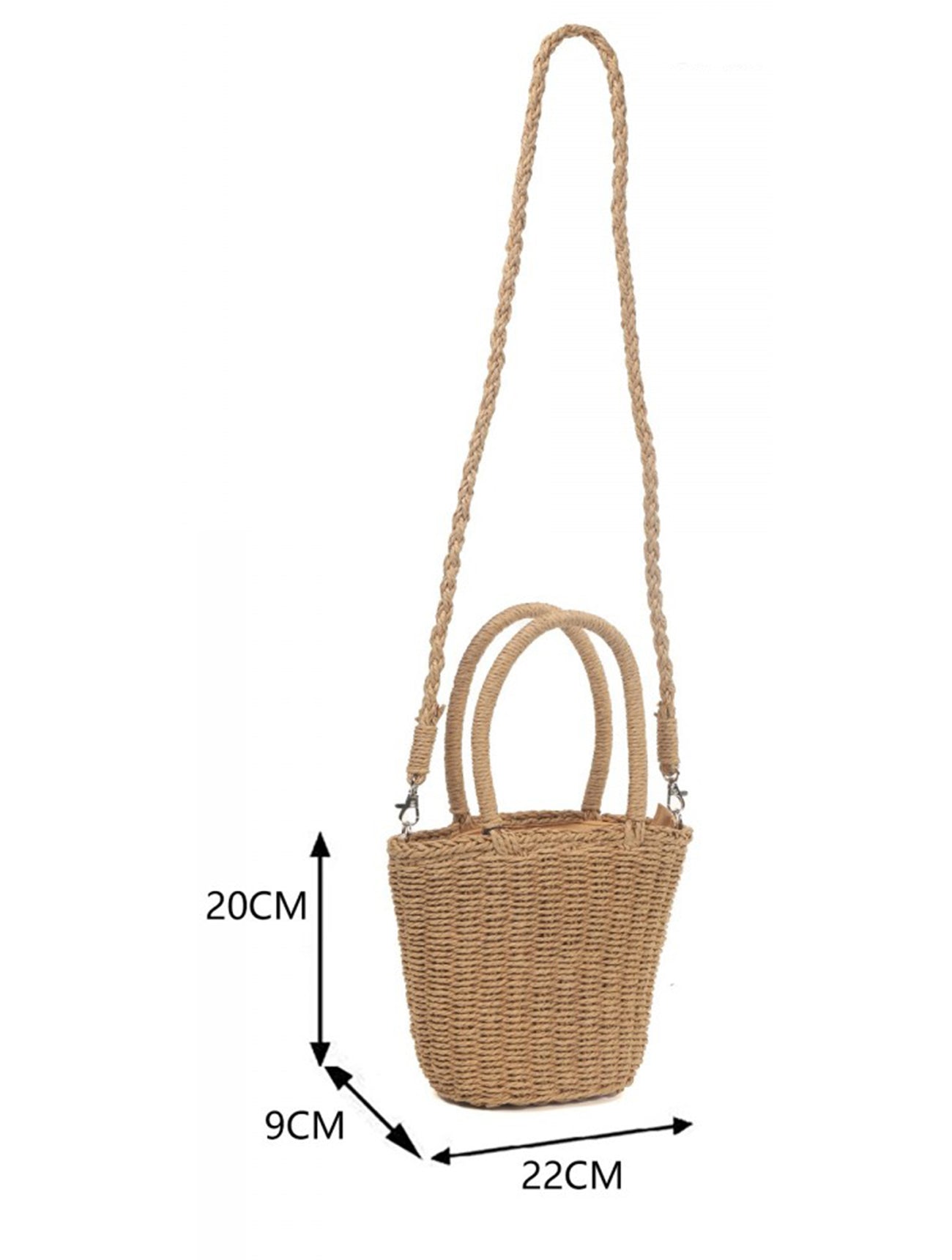 Small Straw Basket Bag | Camel