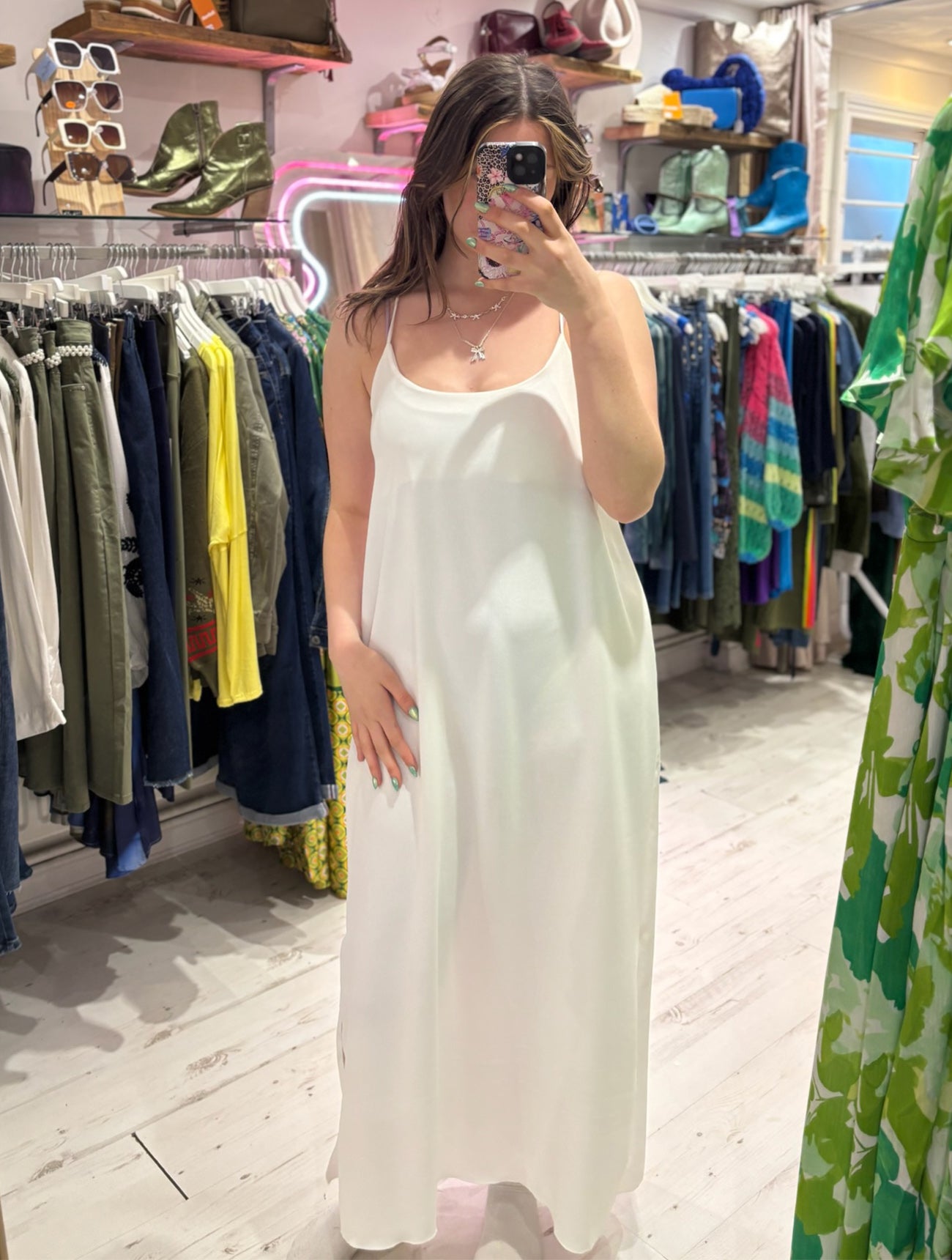 Camille Spaghetti Strap Maxi Dress | Off White