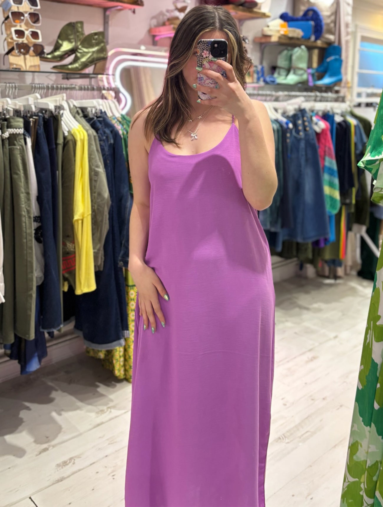 Camille Spaghetti Strap Maxi Dress | Violet