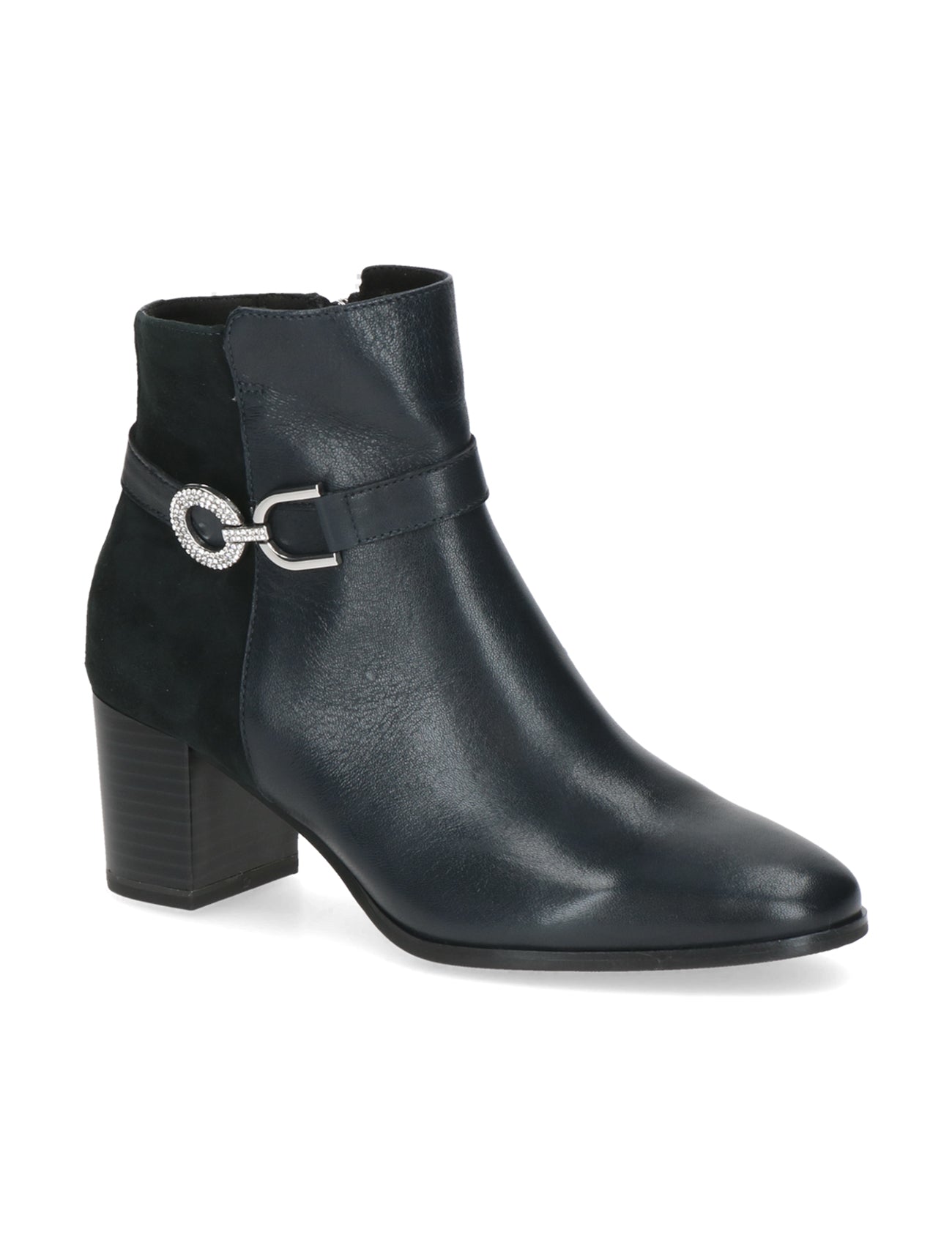 Caprice | Leather Heeled Ankle Boot | 25302 | Ocean Comb
