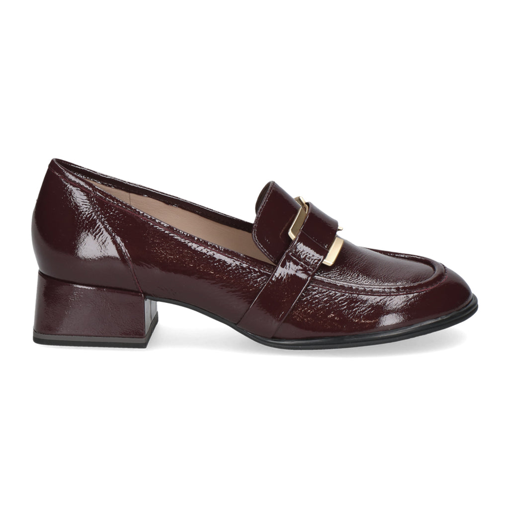 Caprice | Patent Low Heeled Loafer | 24303 | Bordeaux