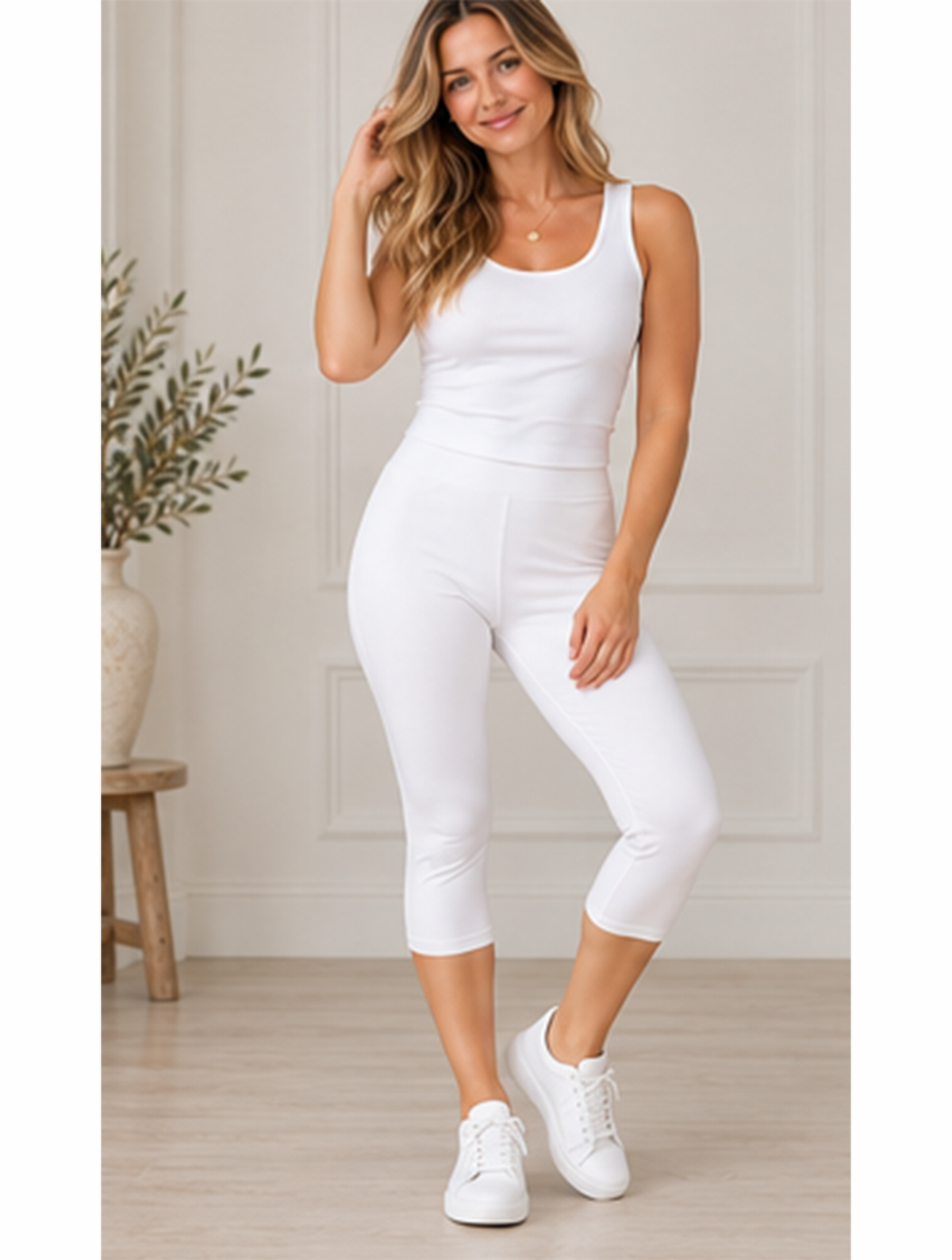 Capri Length Leggings | Off White