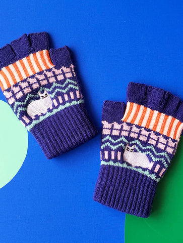 Catnip Fair Isle Fingerless Gloves