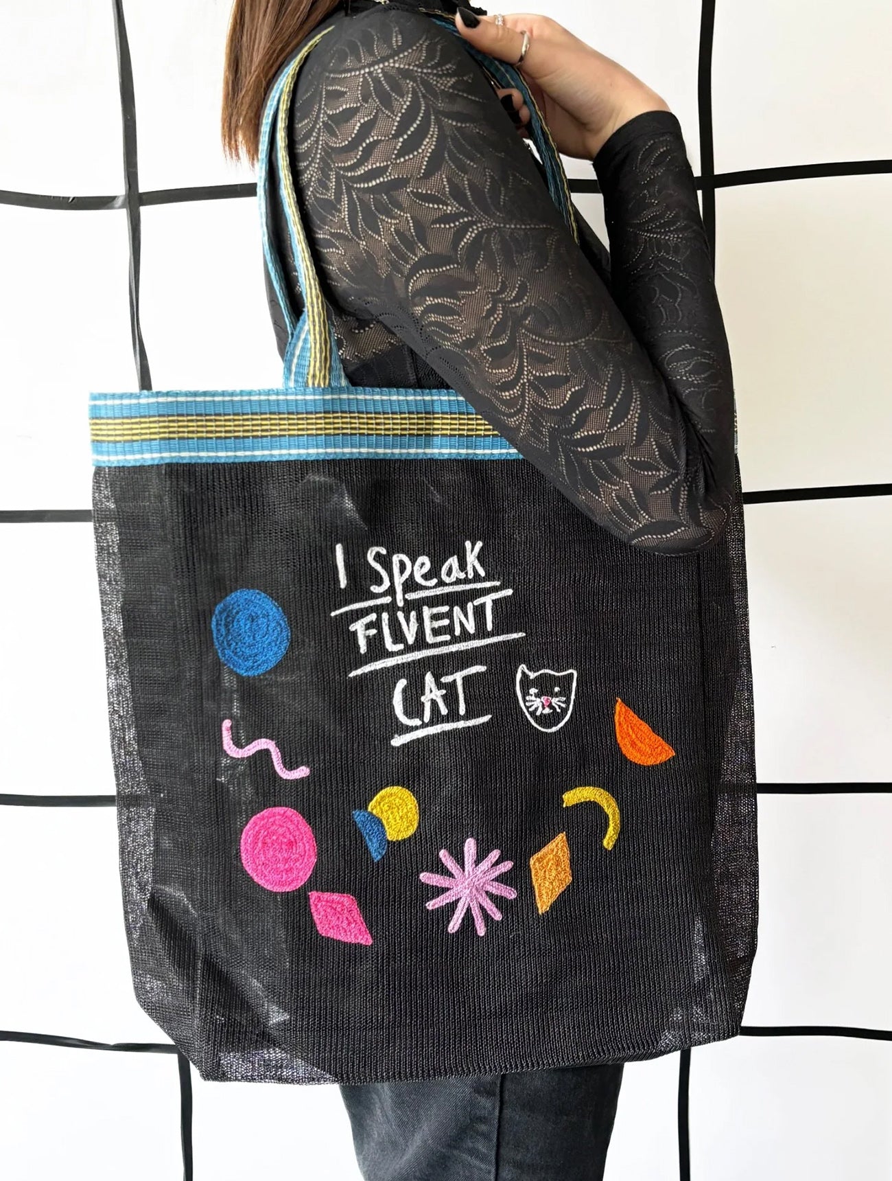 Small Talk 'Fluent Cat' Recycled Shopper