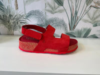 Yokono | LANKA-261 | Suede Platform Sling Back Sandal | Red