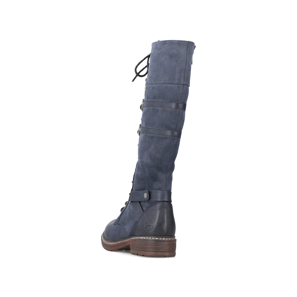 Rieker | 94732-14 Long Lace Up Boot | Dark Blue