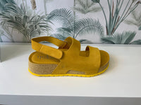 Yokono | LANKA-261 | Suede Platform Sling Back Sandal | Mustard Yellow
