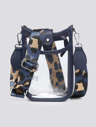 Clear Bag With Colourful Strap | Navy