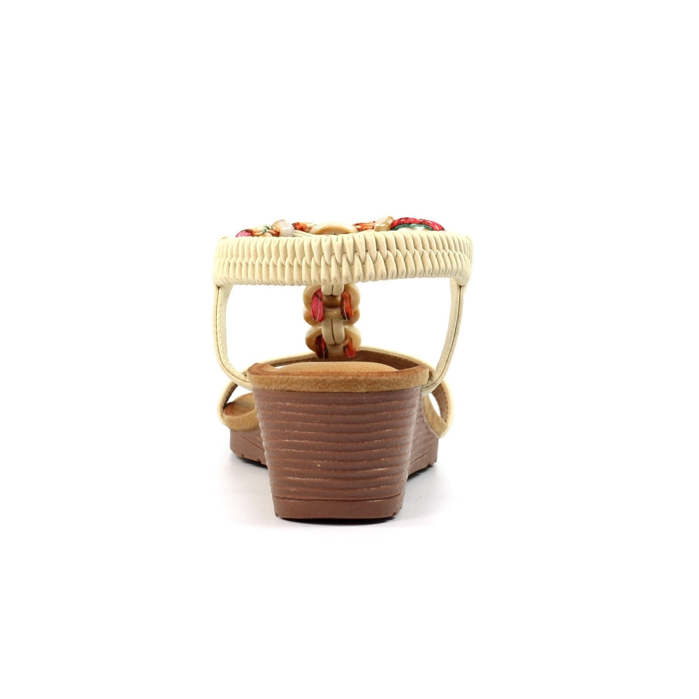 Lunar | Clemont Wedge Sandal | Beige