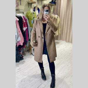 Lightweight Boucle Coat | Camel