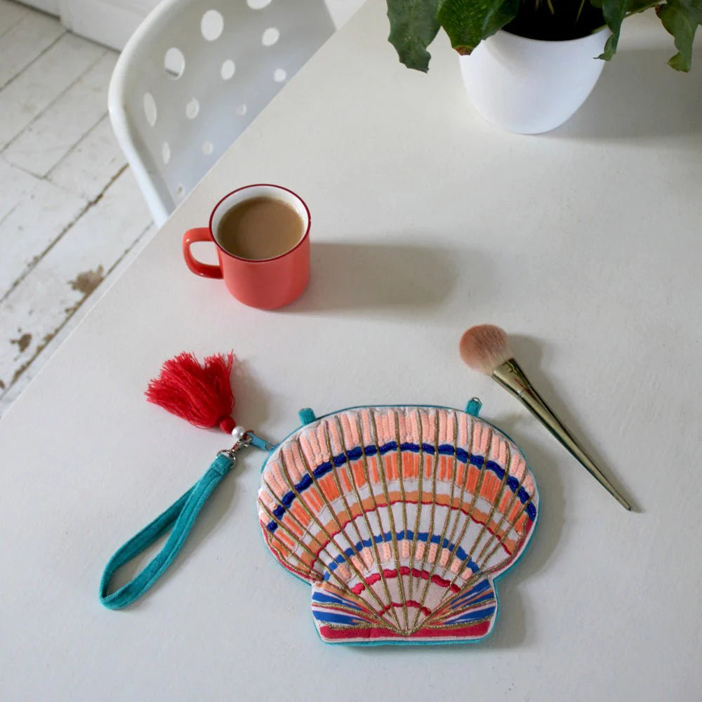 Coral Shell Make Up Bag
