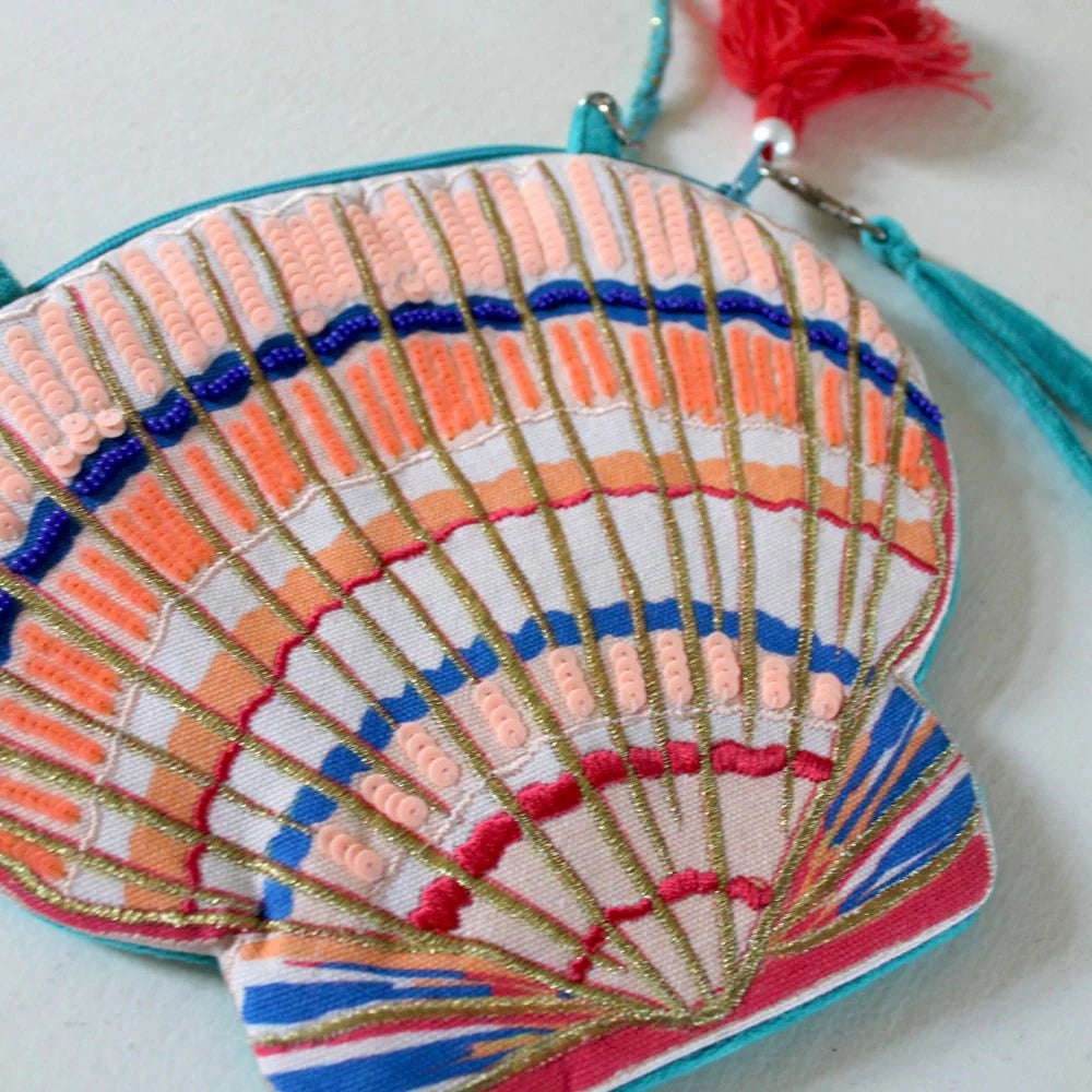Coral Shell Make Up Bag