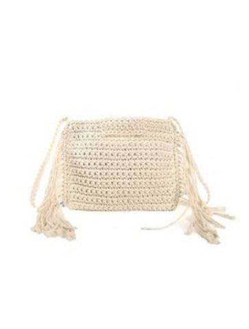 Summer Cord Fringed Crossbody Bag | Beige