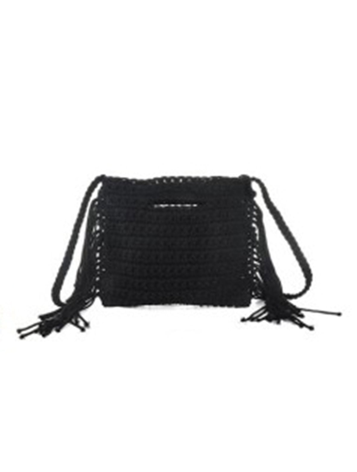Summer Cord Fringed Crossbody Bag | Black