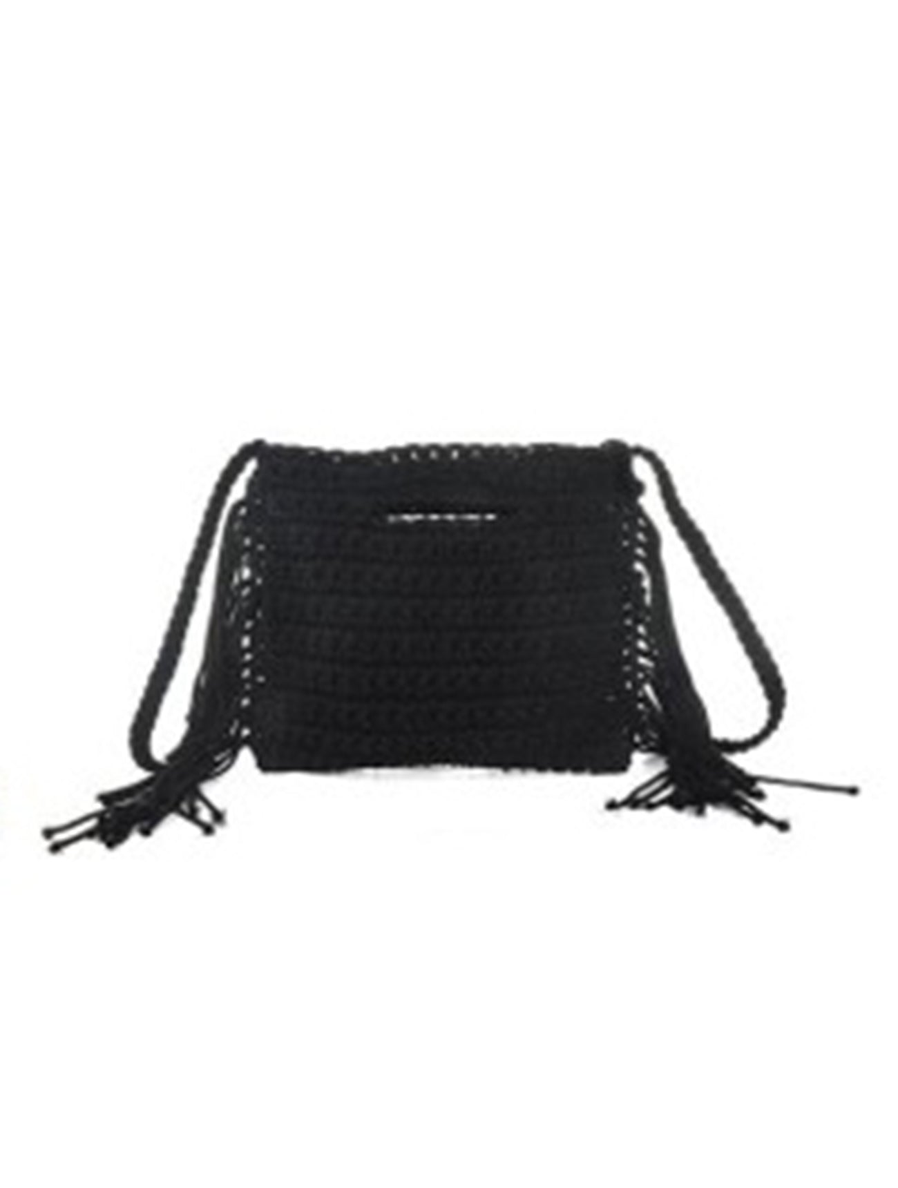 Summer Cord Fringed Crossbody Bag | Black