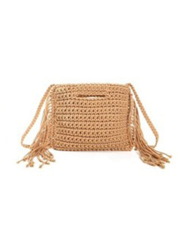 Summer Cord Fringed Crossbody Bag | Camel