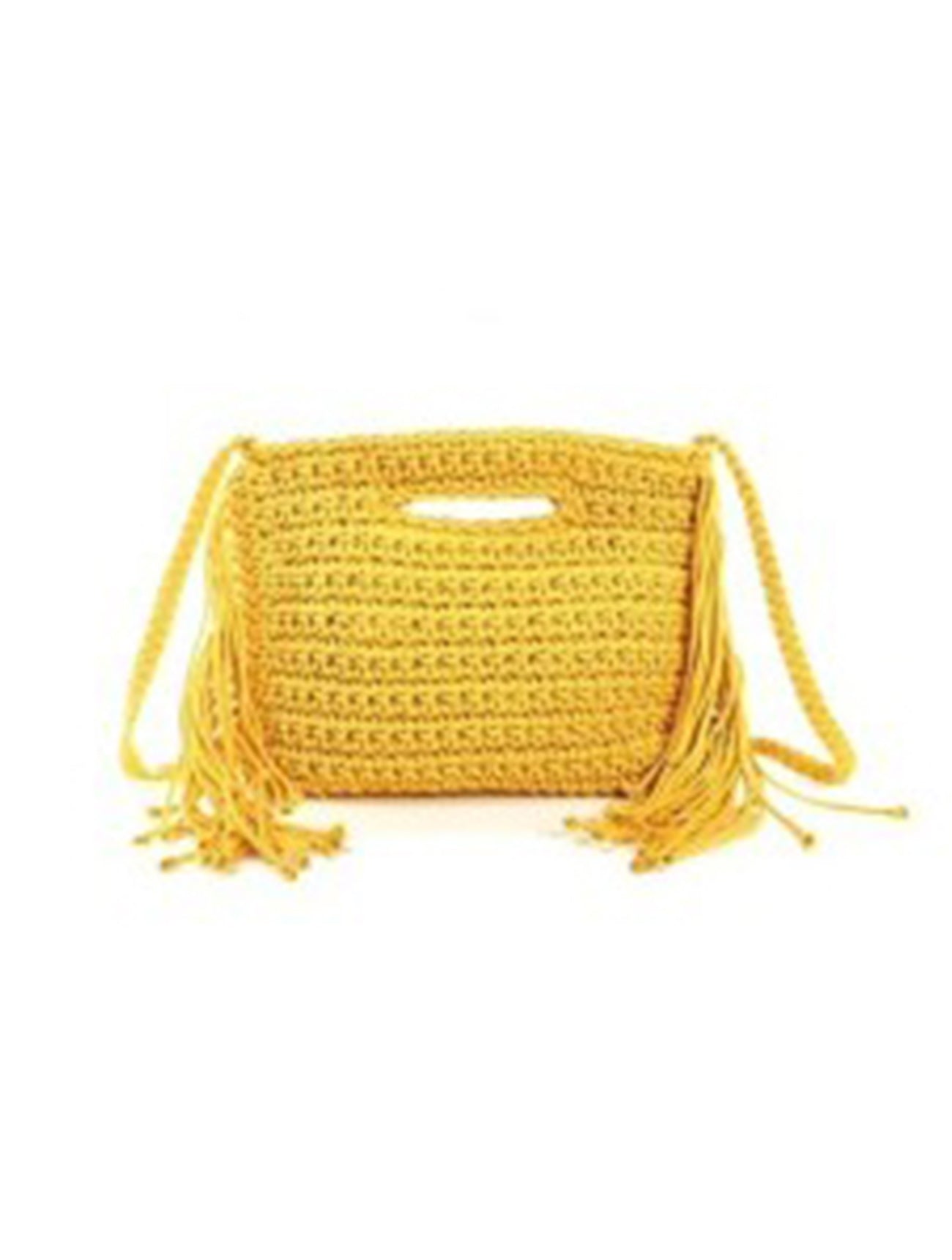 Summer Cord Fringed Crossbody Bag | Yellow