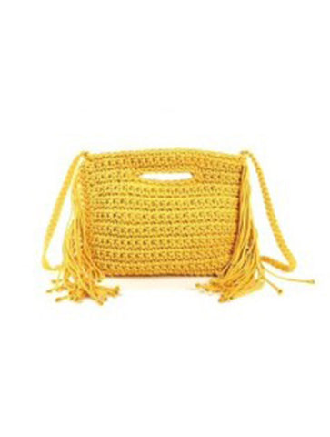 Summer Cord Fringed Crossbody Bag | Yellow