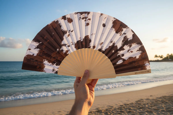 Cow Print 23cm Fan