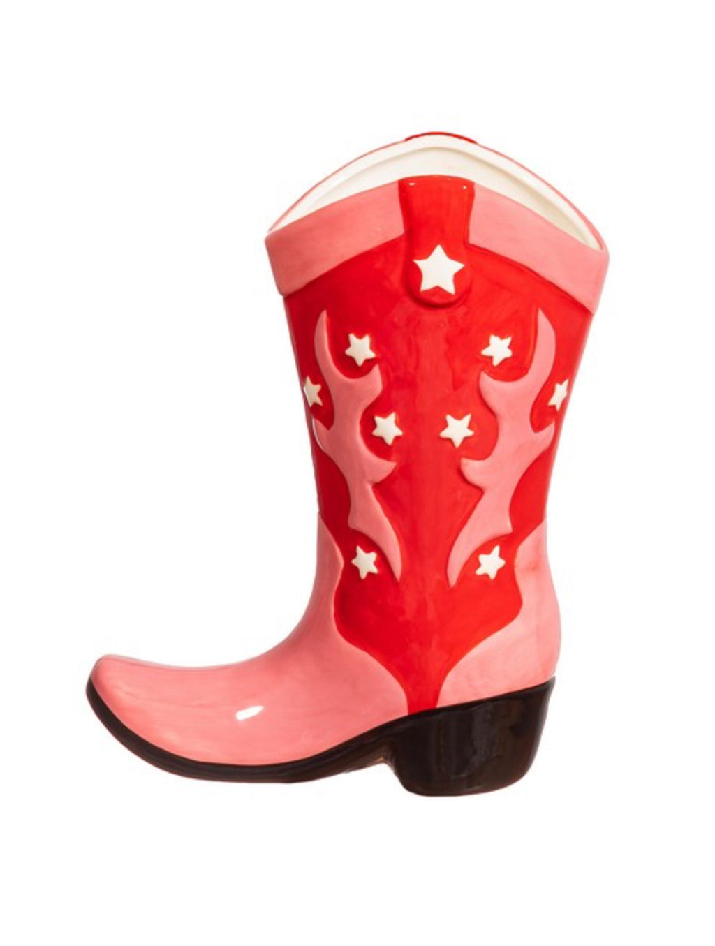 Cowboy Boot Vase | Pink and Red