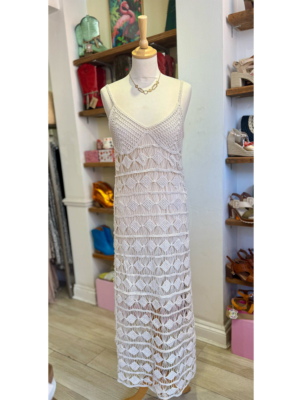 Musy Muse Crochet Cami Midi Dress | Cream