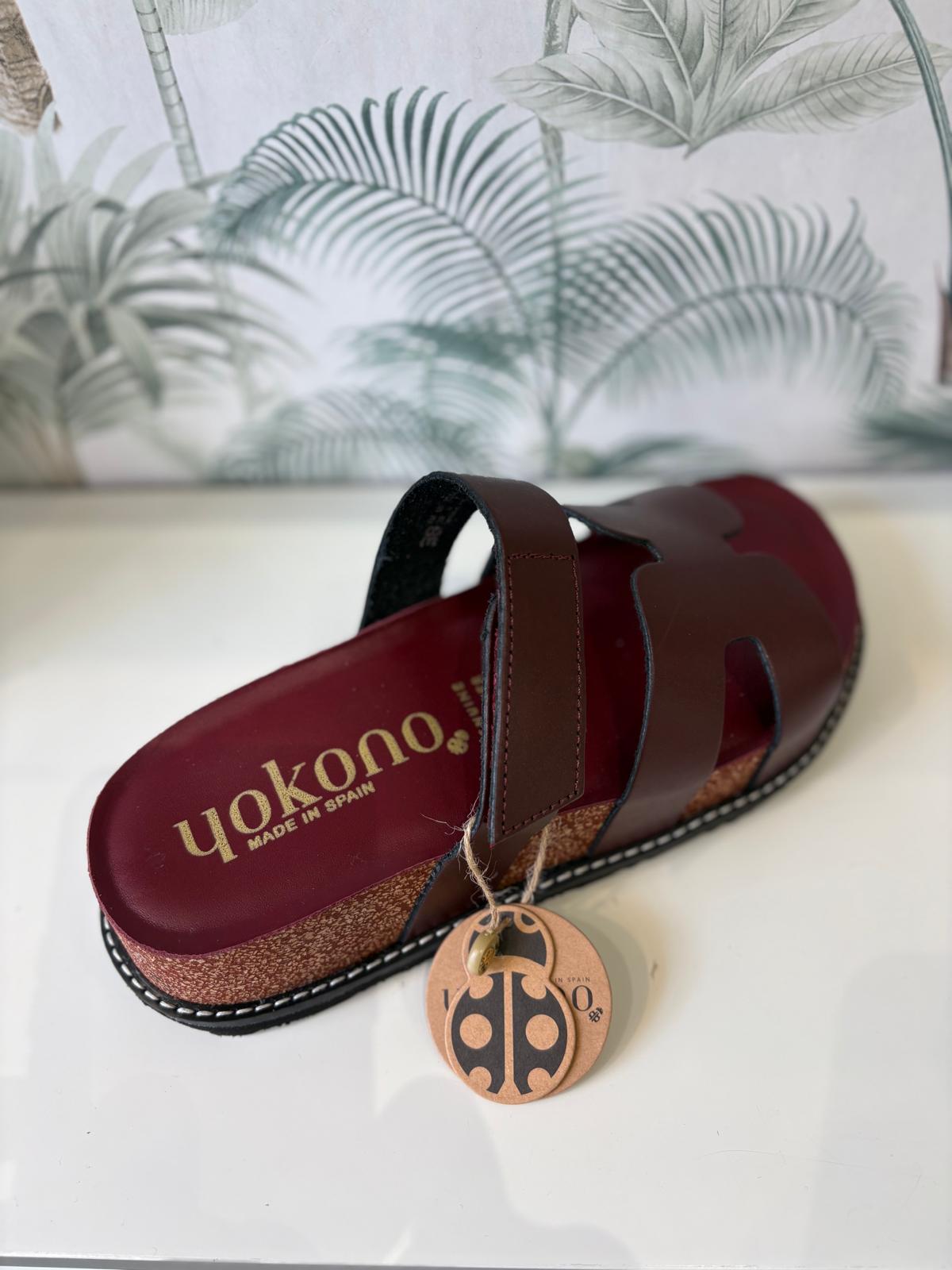 Yokono | Oca-125 | Platform Slip On Sandal | Bordeaux