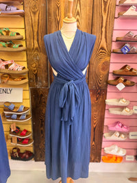 Cotton Infinity Dress | Mid Blue