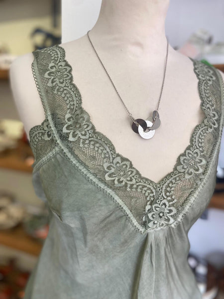 Lace Silky Camisole | Khaki