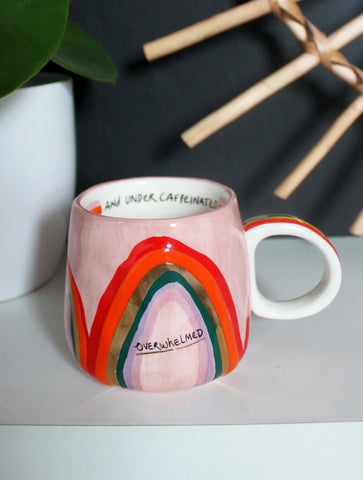 Small Talk 'Overwhelmed' Rainbow Mug