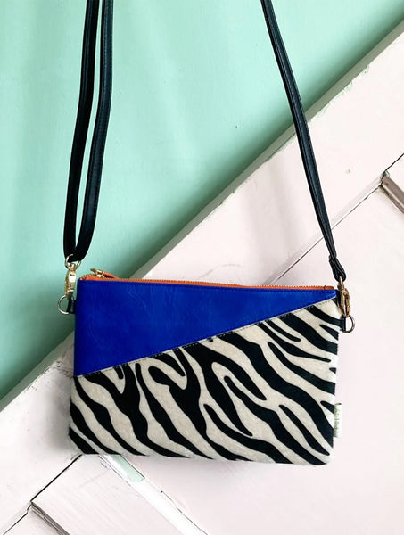 Animal Print Blue Zebra Print Clutch Bag