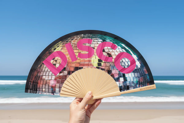 Disco Curved Slogan 23cm Fan