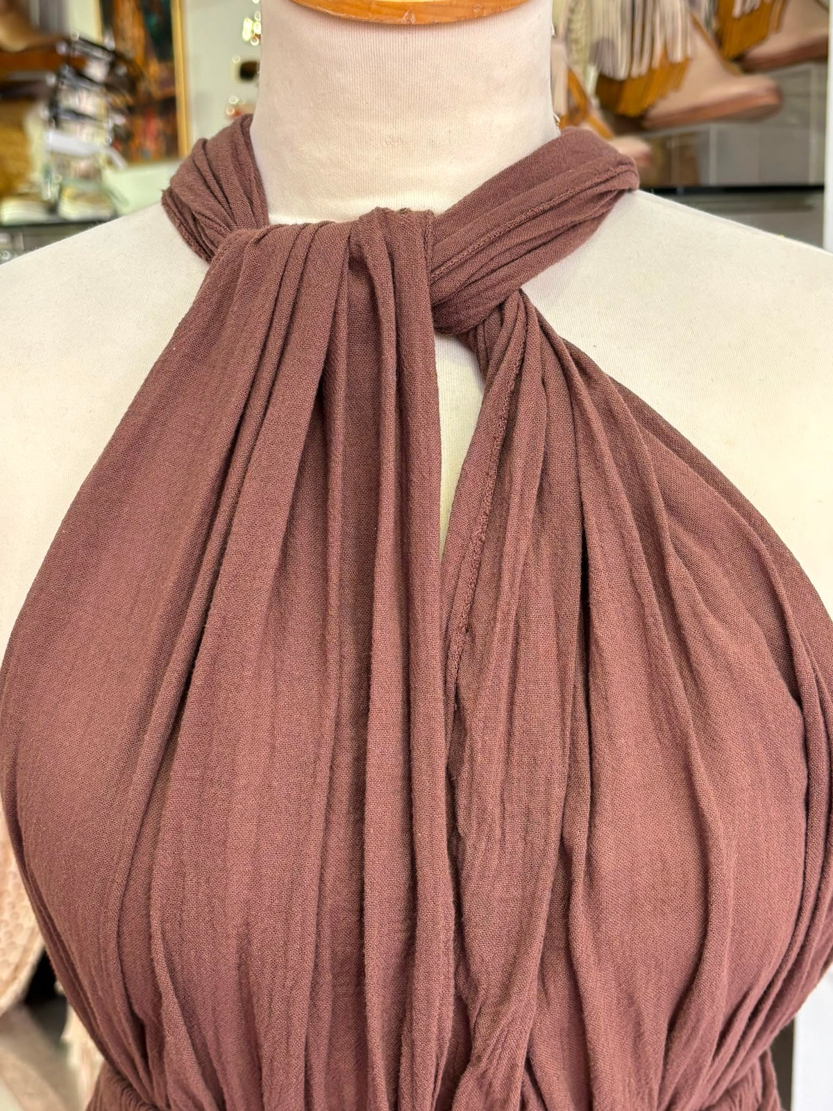 Cotton Infinity Dress | Chocolate Brown