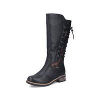 Rieker | 94694-00 Long Lace Back Boot | Black