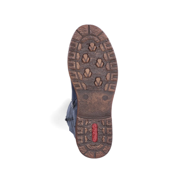 Rieker | 94732-14 Long Lace Up Boot | Dark Blue