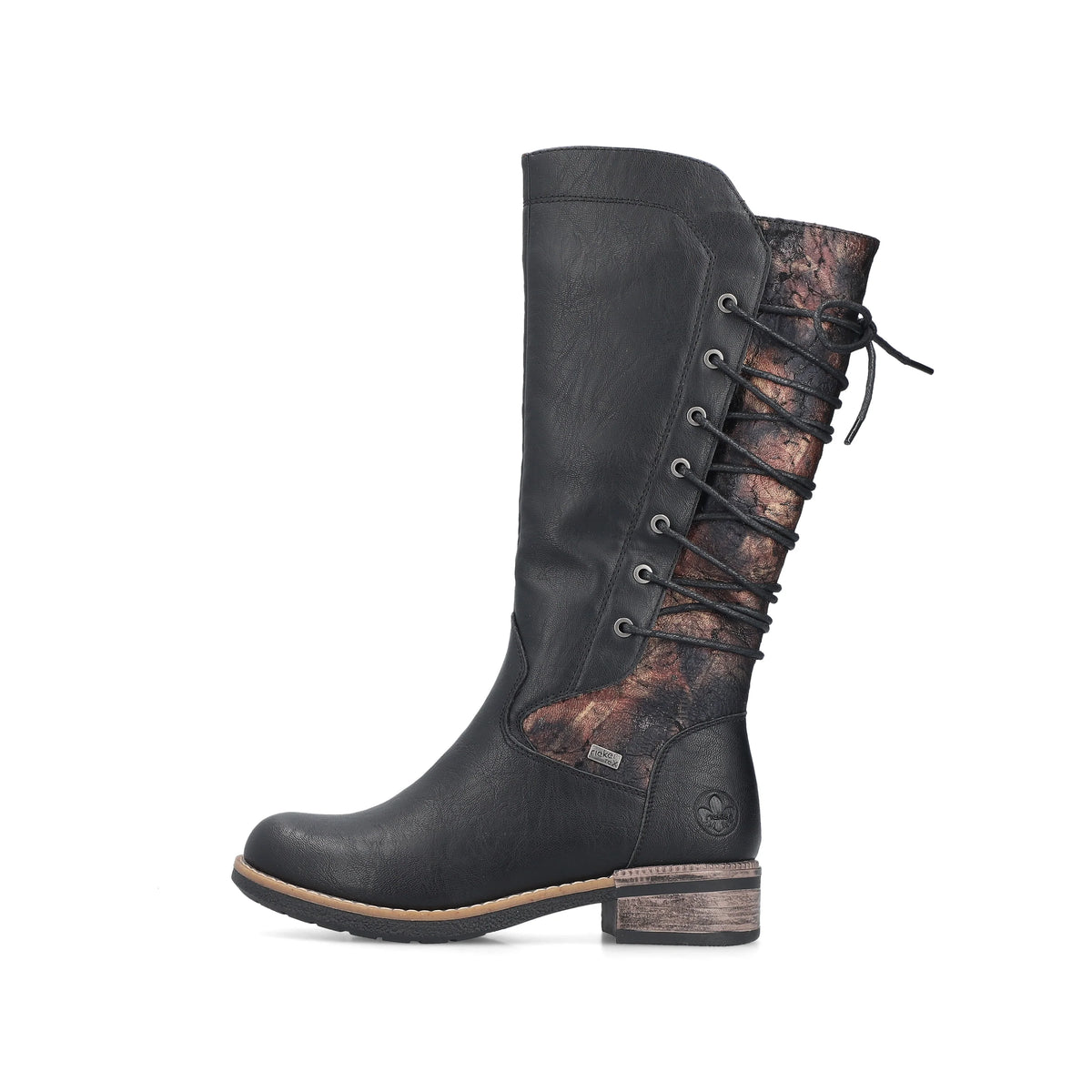 Rieker | 94694-00 Long Lace Back Boot | Black