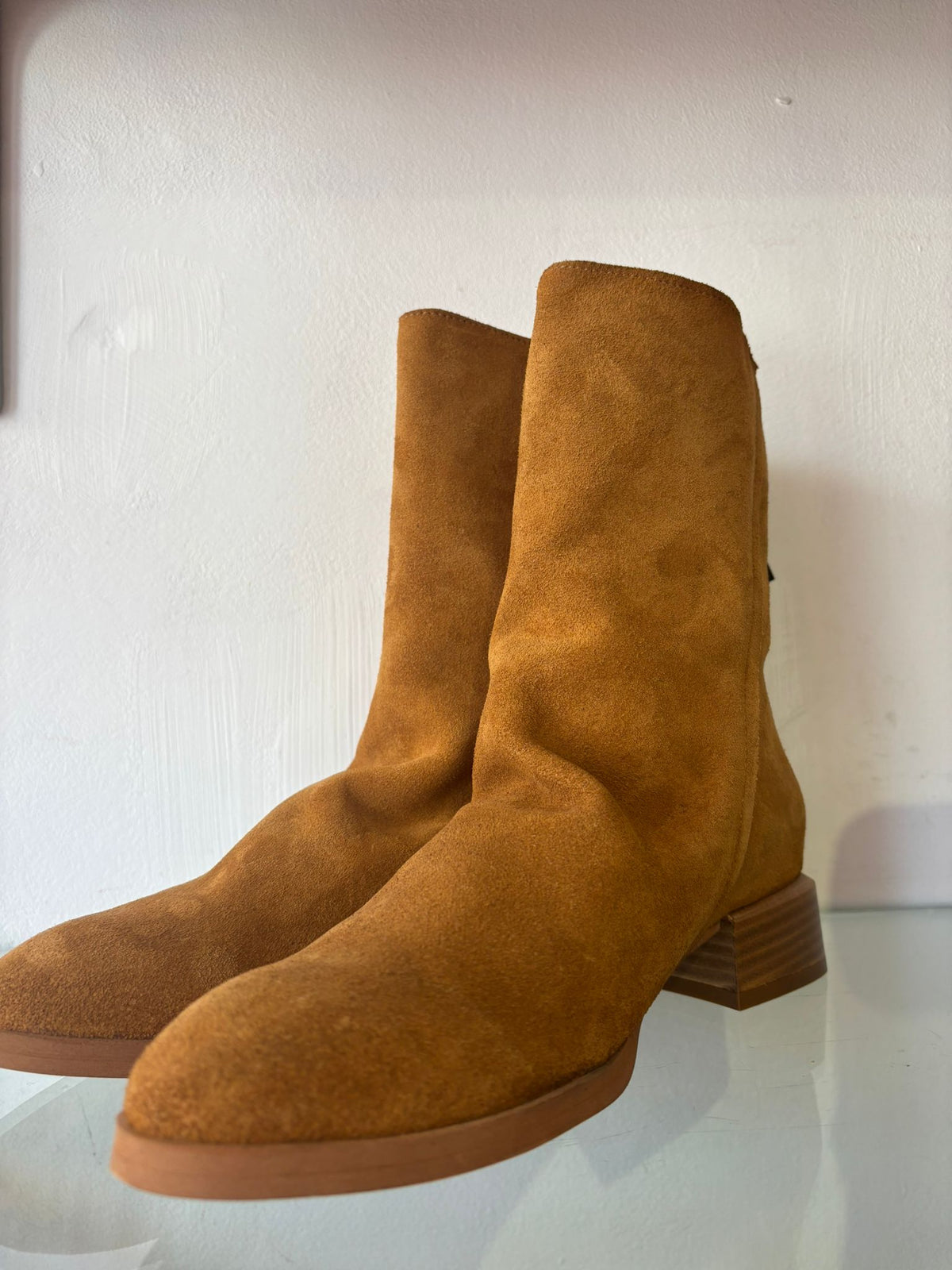 Felmini | Suede Slouch Western Boot | Sand