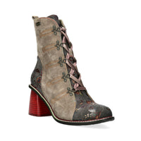 Laura Vita | Evcao 01 Heeled Lace Up Boot | Souris (Mouse)