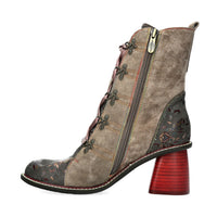 Laura Vita | Evcao 01 Heeled Lace Up Boot | Souris (Mouse)