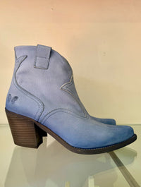 Felmini | Nubuck Heeled Cowboy Boot | Powder Blue