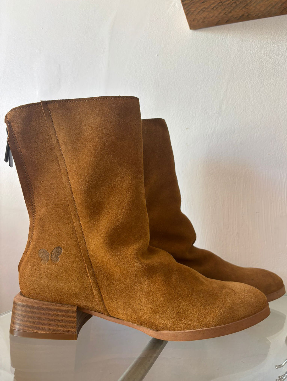 Felmini | Suede Slouch Western Boot | Sand