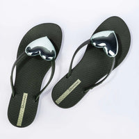 Maxi Heart Fashion Flip Flop | Green