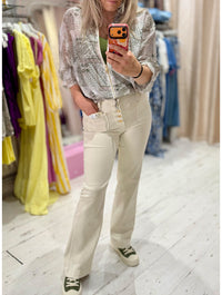 Folyrose Retro Wide Leg Jeans | Cream