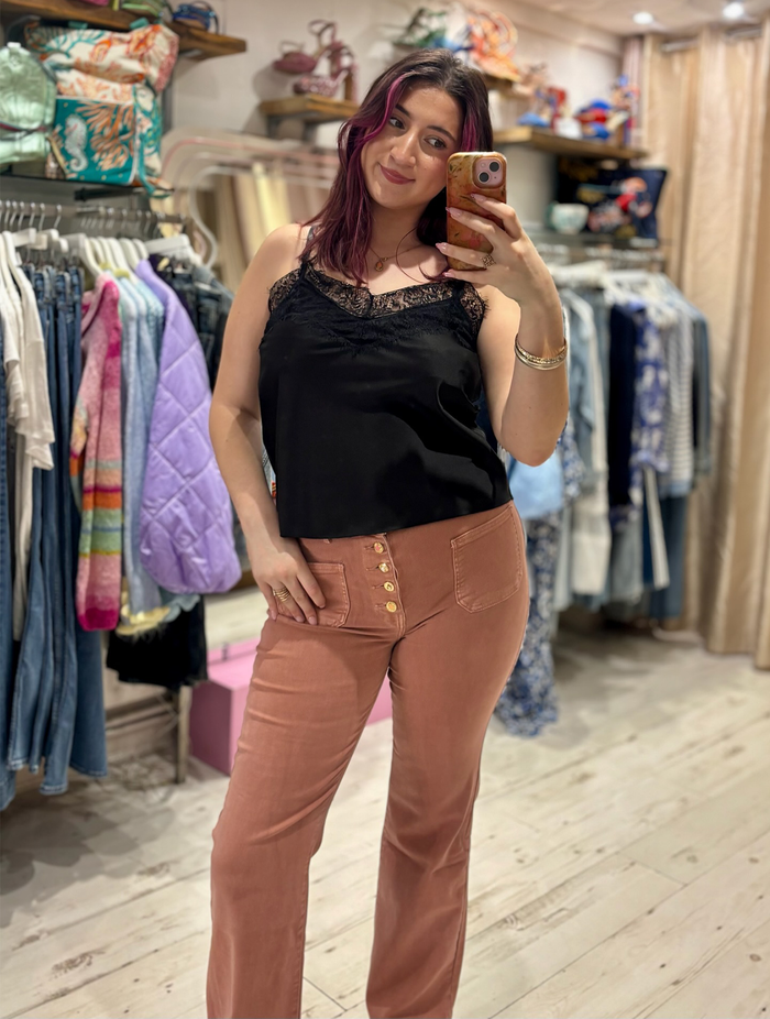 Folyrose Retro Wide Leg Jeans | Dusky Pink