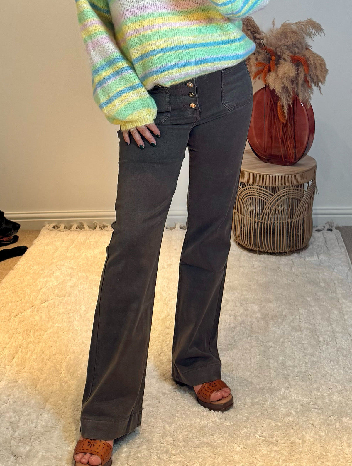 Folyrose Retro Wide Leg Jeans | Soft Chocolate