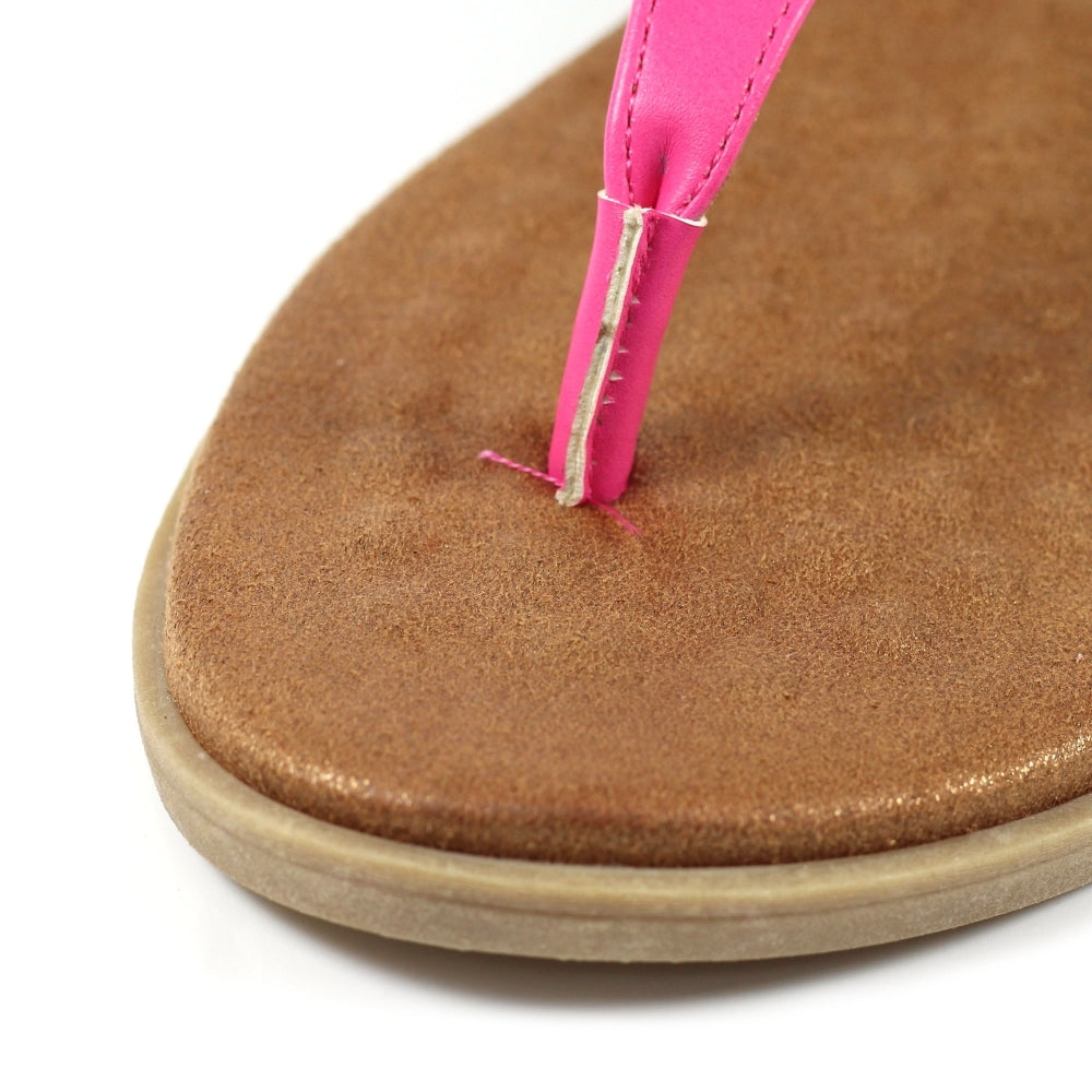 Gina Animal Print Toe Post Sandal | Fuchsia Multi