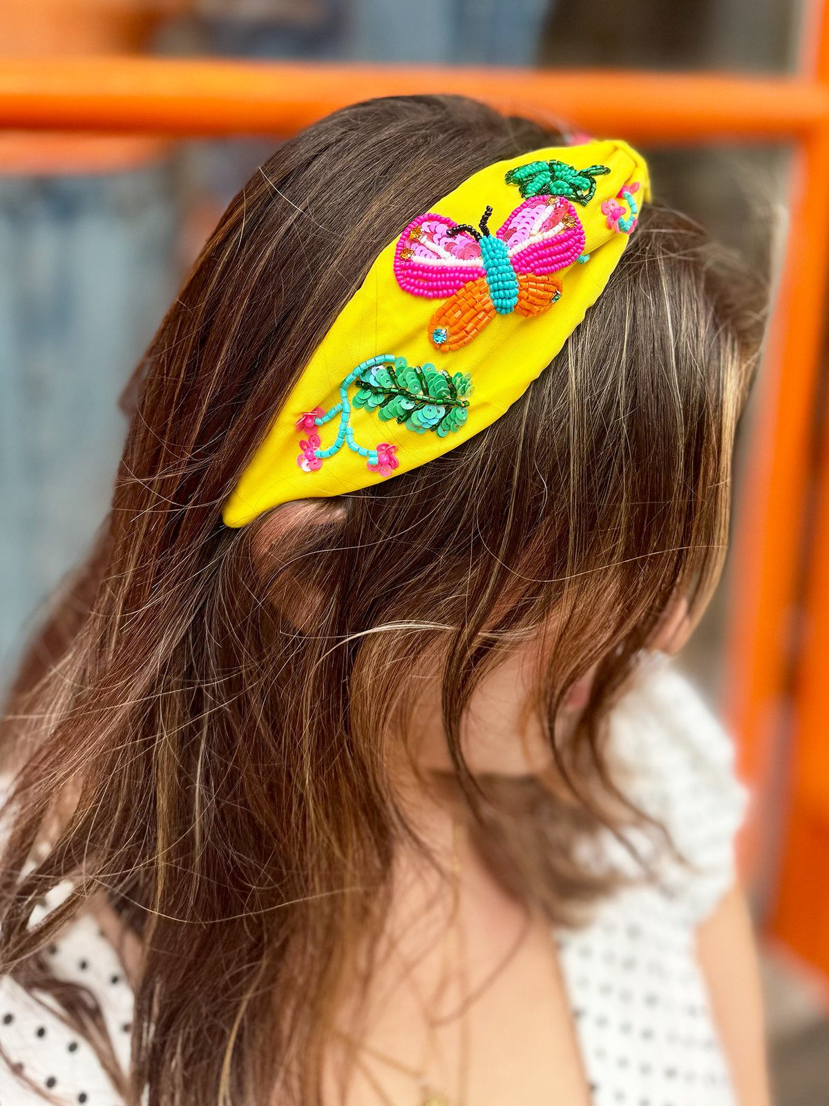 Colourful Embellished Headband | Yellow