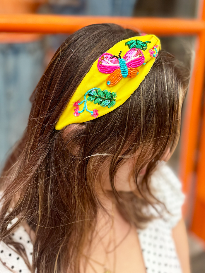 Colourful Embellished Headband | Yellow